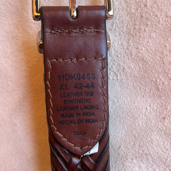 Dockers leather with synthetic leather lacing woven/ braided belt mens XL 42-44 - Picture 2 of 7
